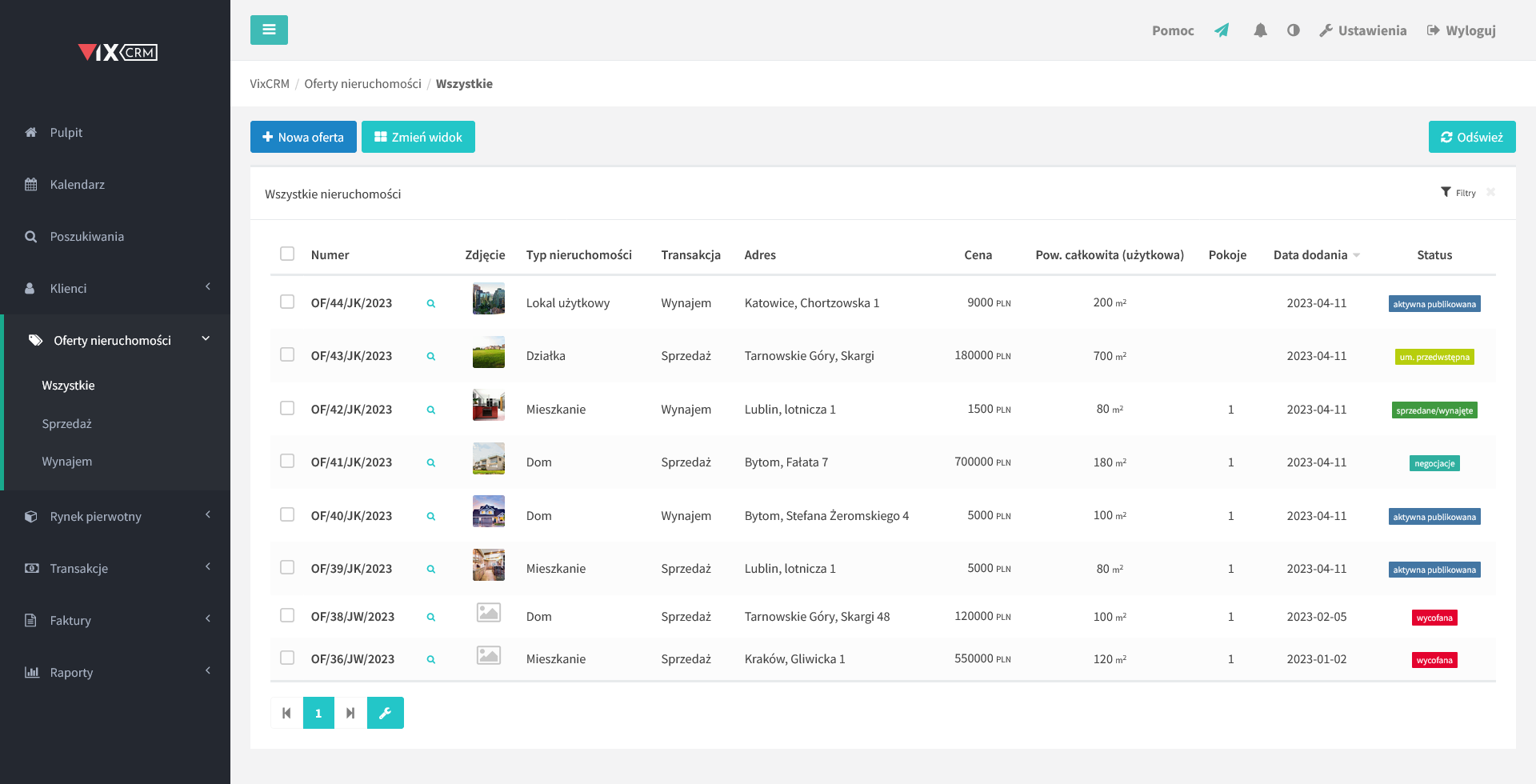Dodawanie i publikacja ofert